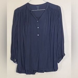 J Crew Black Boho Blouse100% modal size L